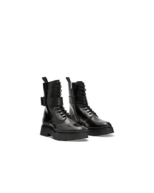 AllSaints Onyx Lace Up Buckled Boots
