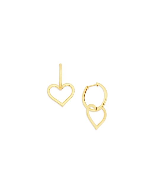 Aqua 18K Yellow Plated Sterling Silver Heart Charm Huggie Hoop Earrings 100 Exclusive