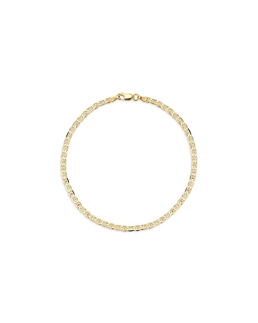 Milanesi And Co 18K Yellow On Sterling Silver 3mm Mariner Link Chain Bracelet