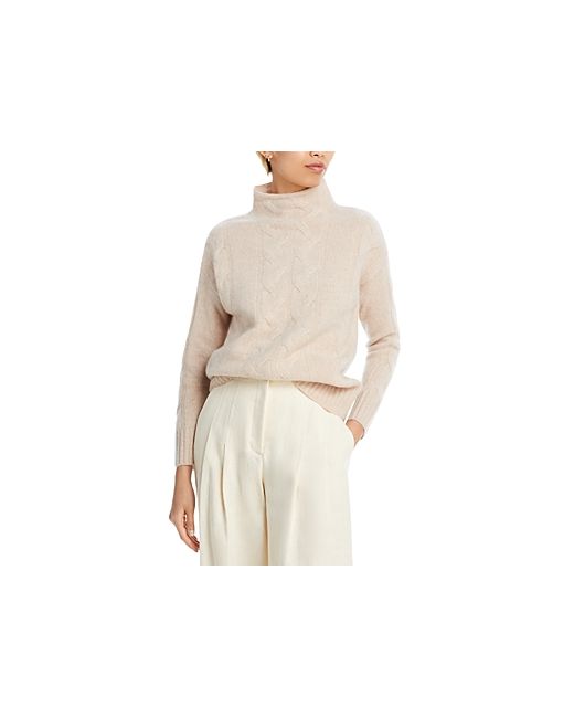 C By Bloomingdale's Cashmere Mock Neck Cable Cashmere Sweater 100 Exclusive