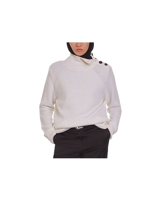 The Kooples Ribbed Knit Wool Funnel Neck Sweater