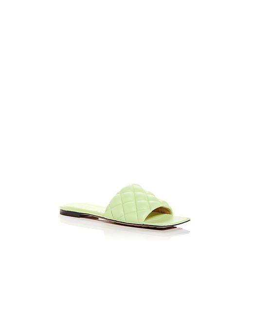Bottega Veneta Square Toe Quilted Slide Sandals