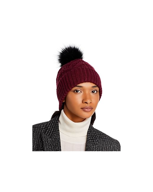 Echo Loopy Faux Fur Pom Cable Knit Hat
