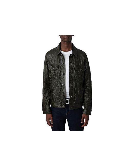Zadig & Voltaire Base Crinkle Leather Shirt Jacket