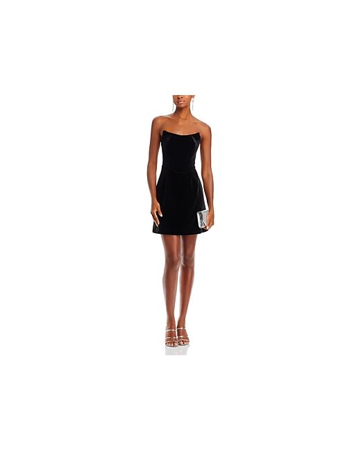 Aqua Strapless Velvet Mini Dress 100 Exclusive
