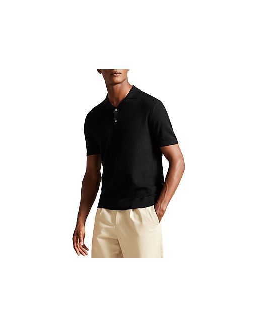 Ted Baker Adio Textured Front Knit Short Sleeve Polo