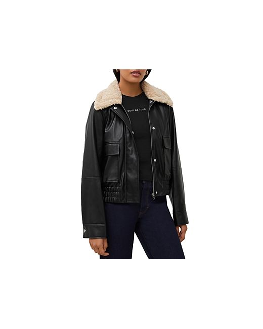 French Connection Faux Leather Aviator Jacket