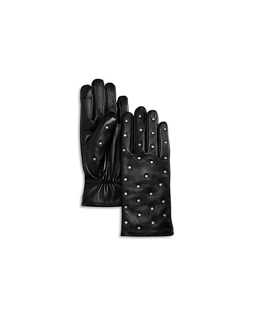 Echo Crystals Wool Lined Leather Tech Gloves