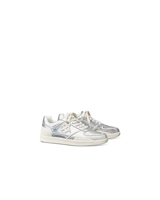 Tory Burch Clover Court Lace Up Low Top Sneakers