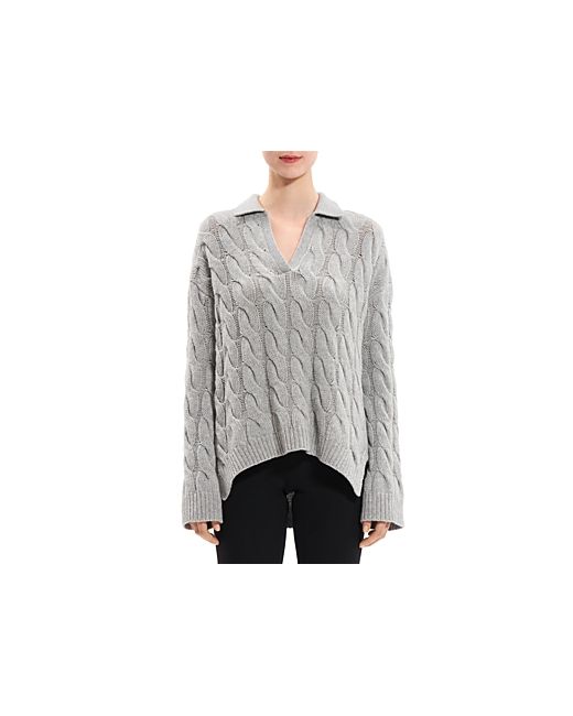 Theory Wool and Cashmere Cable Knit Sweater