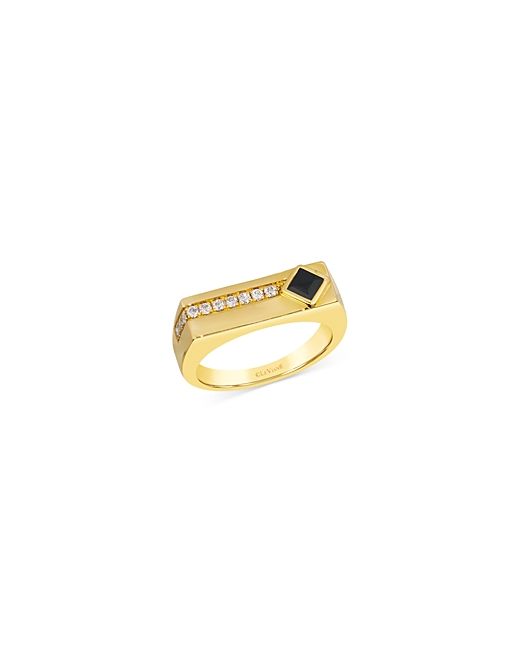 Bloomingdale's Onyx Champagne Diamond Ring in 14K Yellow Gold