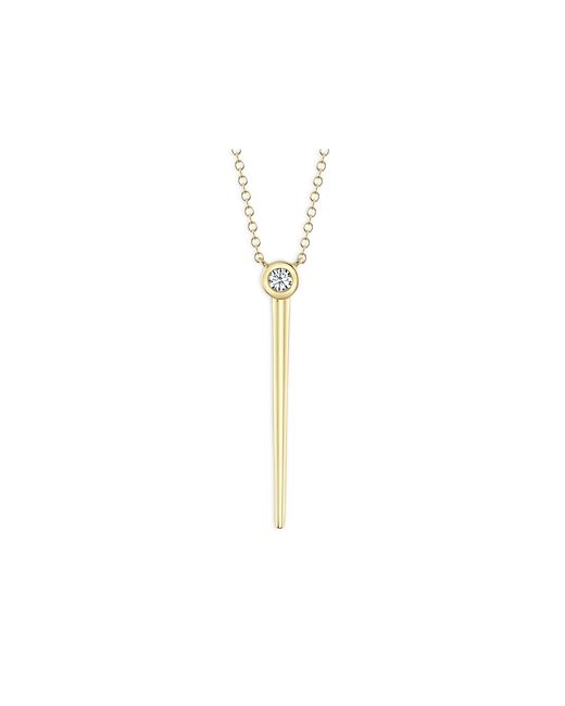 Moon & Meadow 14K Yellow Diamond Lance Pendant Necklace 17-18