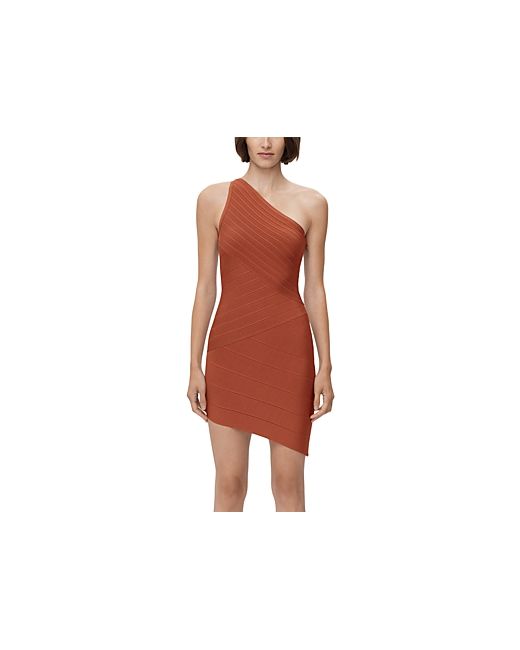 Hervé Léger Asymmetric One Shoulder Mini Dress
