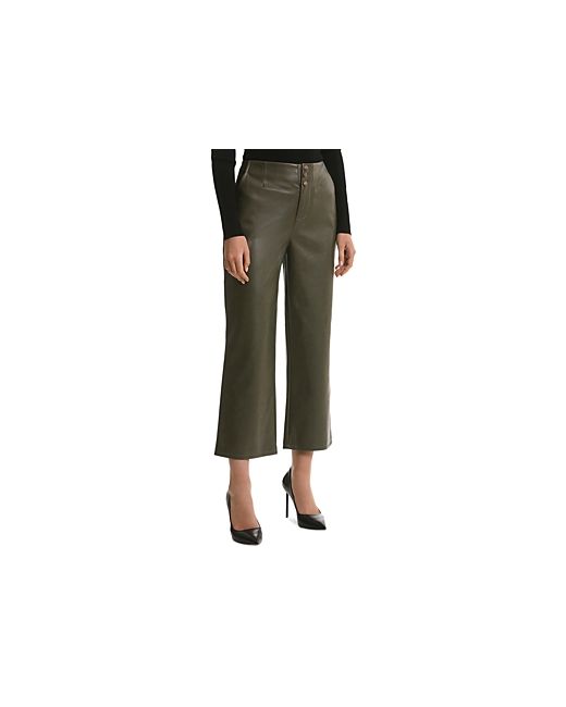 Bagatelle Faux Leather High Rise Wide Leg Cropped Pants