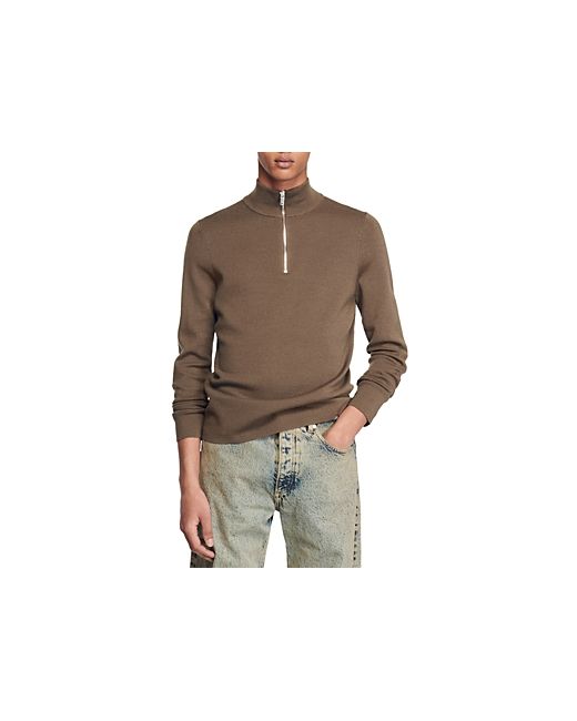 Sandro Wool Half Zip Sweater