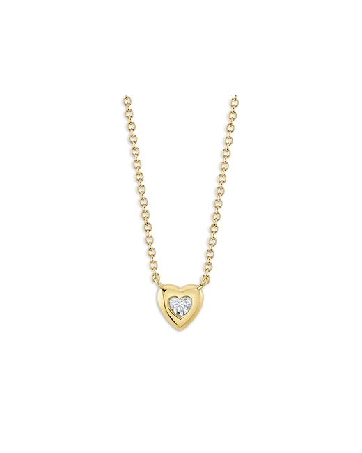 Moon & Meadow 14K Yellow Diamond Heart Pendant Necklace 17-18