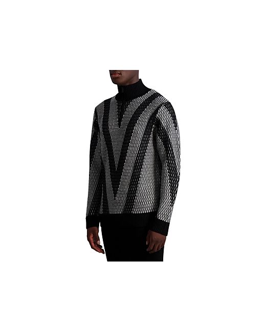 Karl Lagerfeld Jacquard Half Zip Sweater
