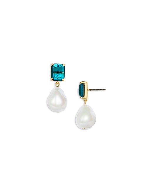 Aqua Teal Imitation Pearl Drop Earrings 100 Exclusive