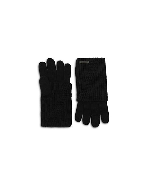 AllSaints Traveling Rib Foldover Gloves
