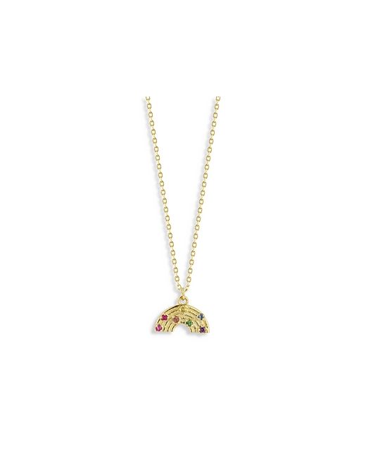 Moon & Meadow 14K Gold Gemstone Rainbow Necklace 16
