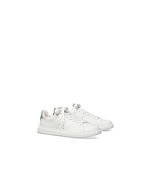 Tory Burch Double T Howell Lace Up Low Top Court Sneakers