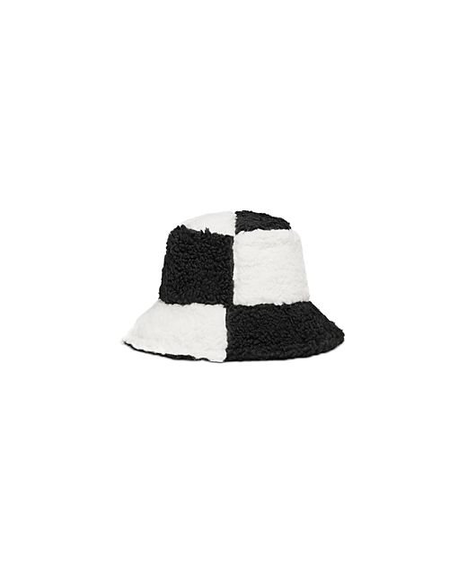 Jocelyn Checkered Faux Shearling Bucket Hat