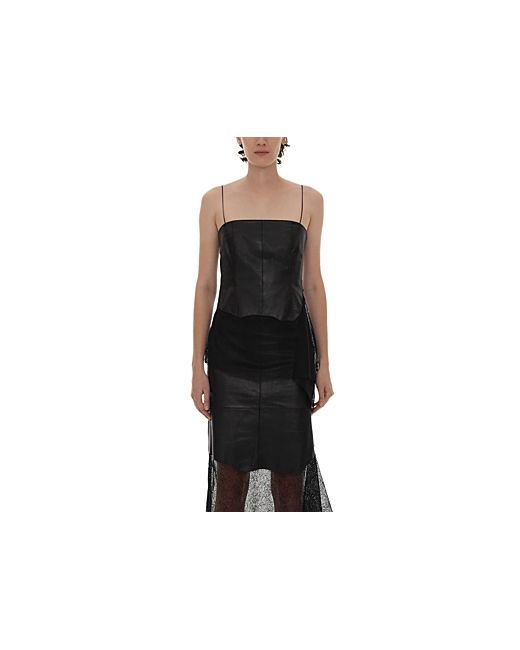 Helmut Lang Leather Lace Top