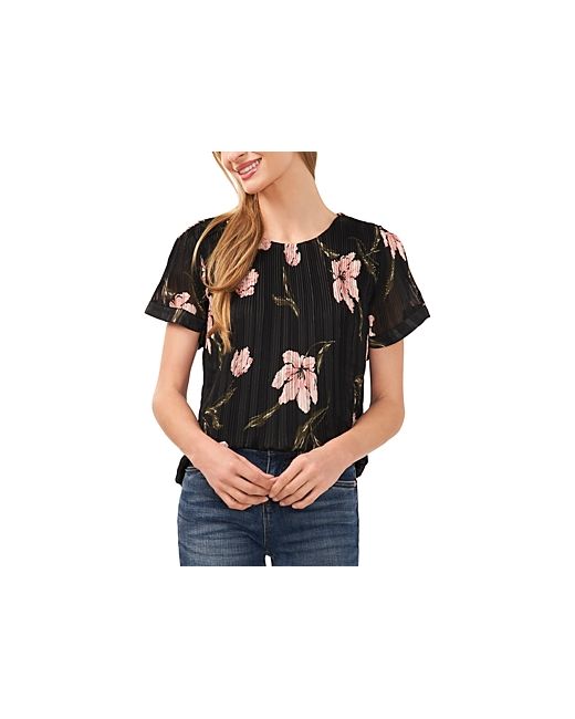 Cece Pleated Floral Top