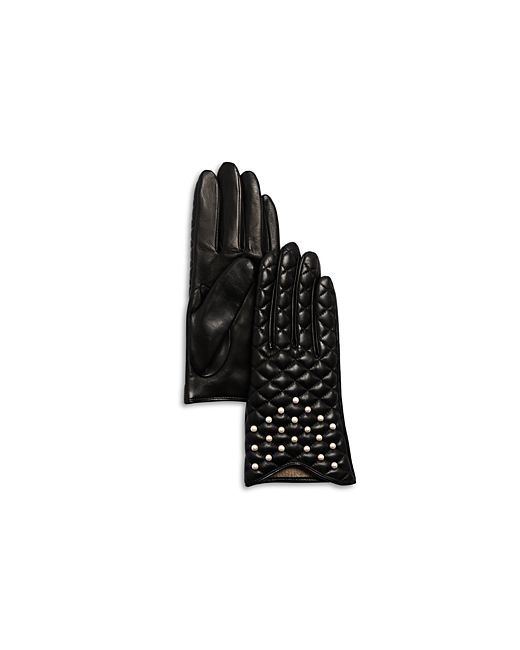 Bloomingdale's Fancy Quilted Leather Gloves 100 Exclusive