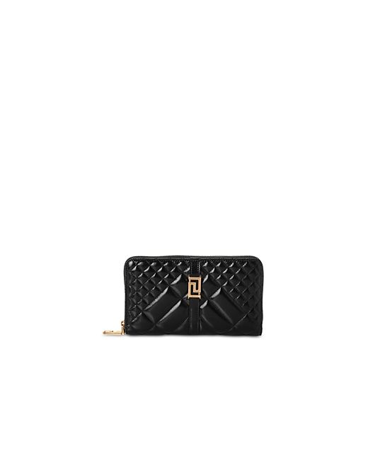 Versace Greca Goddess Quilted Patent Continental Wallet