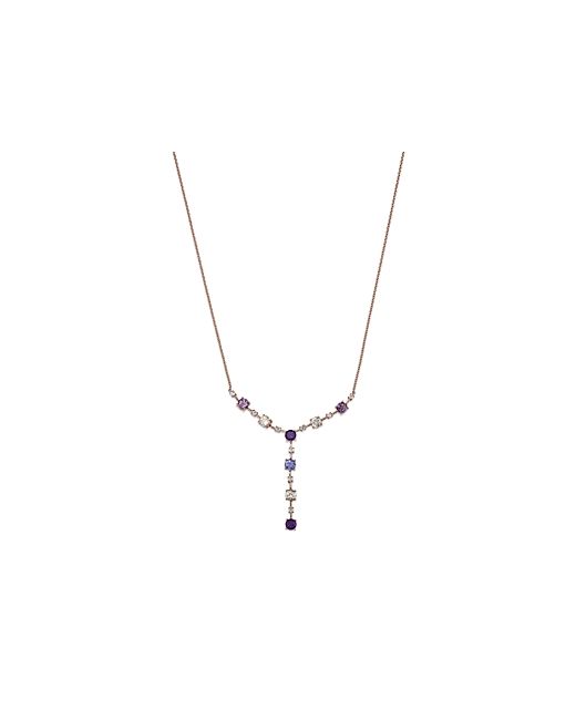 Bloomingdale's Multi Gemstone Diamond Lariat Necklace 14K Rose Gold 17