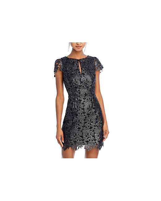 Milly Shayna Foiled Lace Mini Dress