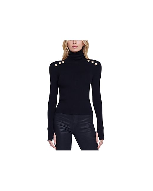 L'agence Reeves Button Detail Turtleneck Sweater