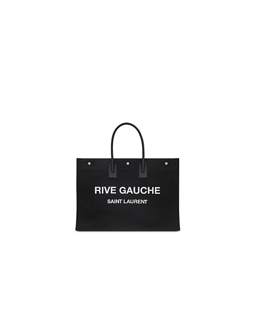 Saint Laurent Rive Gauche Large Tote Bag Printed Canvas and Leather