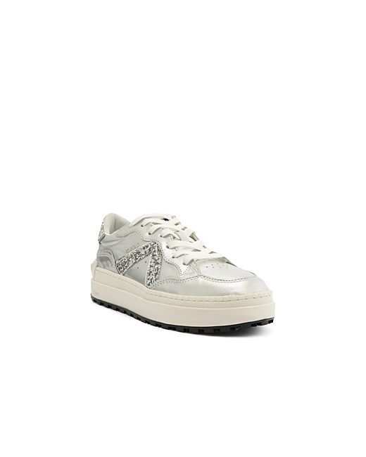Schutz St Bold Almond Toe Glitter Detail Platform Sneakers