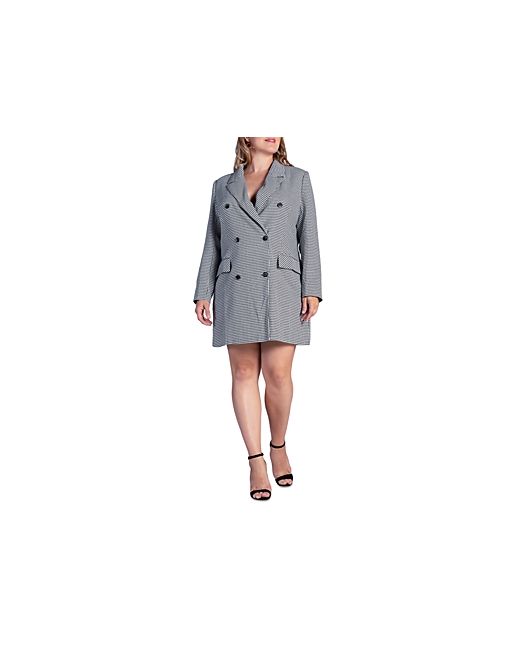 Standards & Practices Ila Houndstooth Double Breasted Blazer Dress