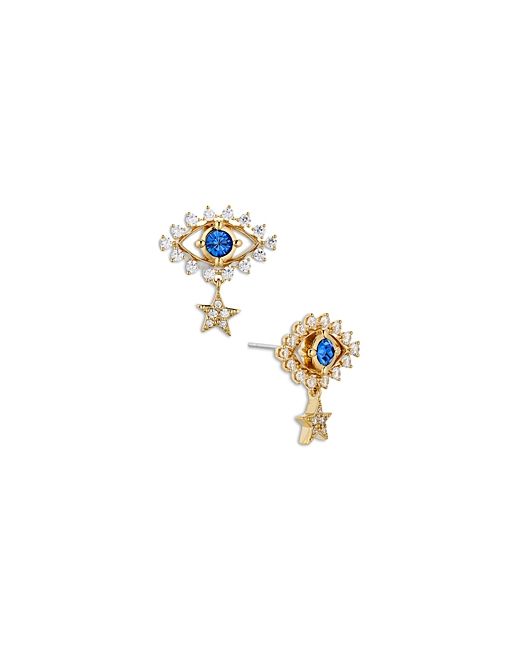 Nadri Evil Eye Star Drop Earrings 18K Gold Plated or Rhodium
