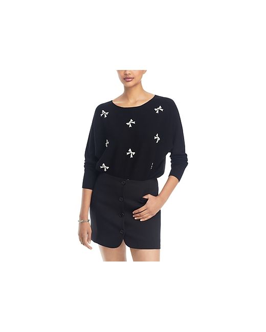 Sioni Faux-Pearl Embellished Bow Sweater
