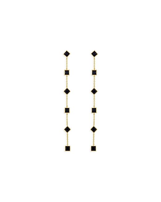 Ettika Geometric Linear Drop Earrings 18K Gold Plated