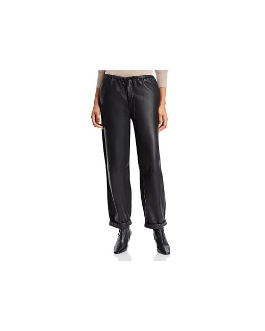 By Malene Birger Joanni Leather Drawstring Ankle Pants