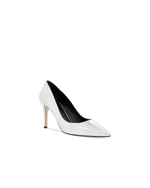 Whistles Corie Pointed Toe Slip On Textured High Heel Pumps
