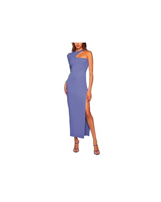 susana monaco Asymmetric One-Shoulder Slit Maxi Dress