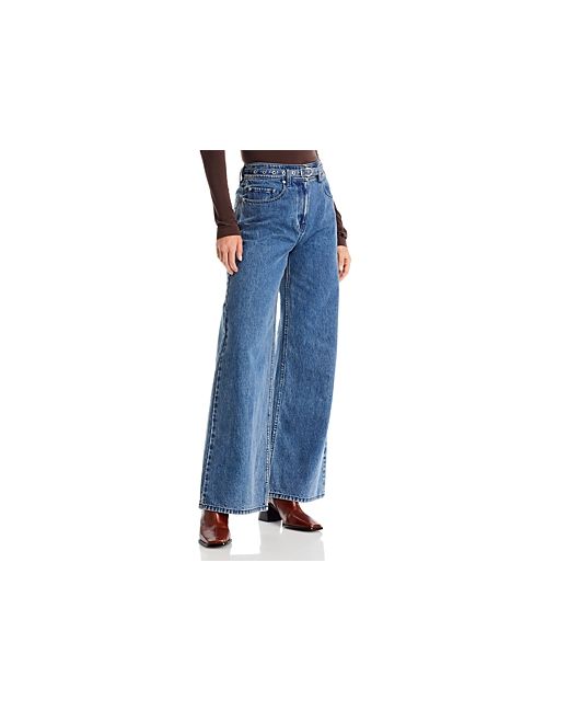 3.1 Phillip Lim High Rise Wide Leg Belted Jeans