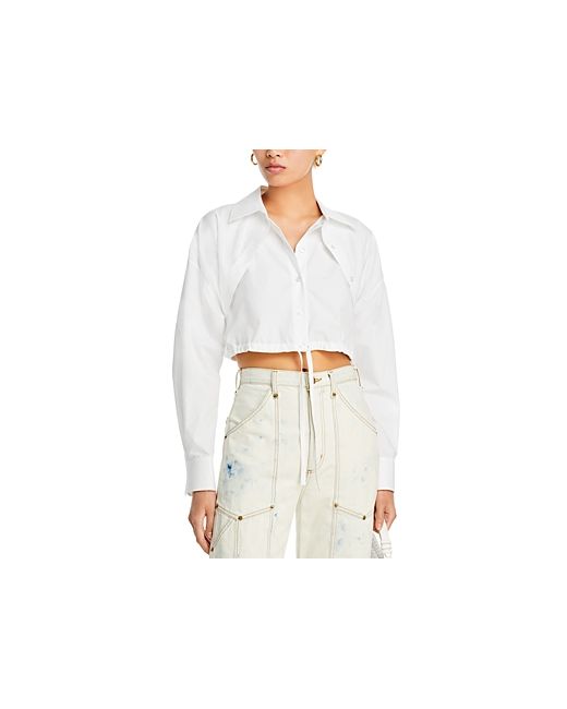T by Alexander Wang Double Layered Cotton Cropped Shirt