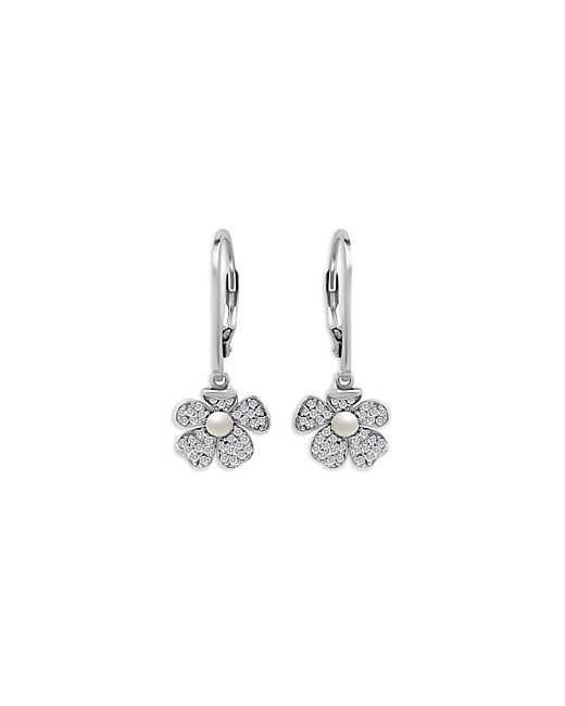 Aqua Cultured Freshwater Pearl Flower Drop Earrings Sterling 100 Exclusive