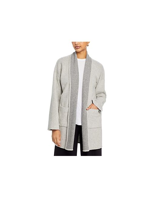 Eileen Fisher Reversible High Collar Long Jacket
