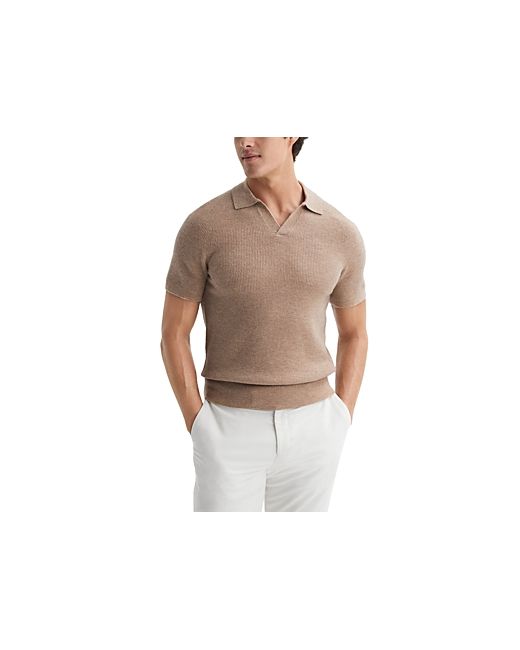 Reiss Mortimer Wool Ribbed Knit Regular Fit Polo Shirt