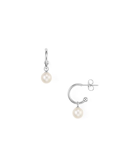 Nancy B Hoop Freshwater Pearl Drop Earrings