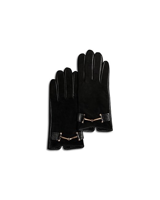 Ted Baker Logo Detail Suede Leather Gloves
