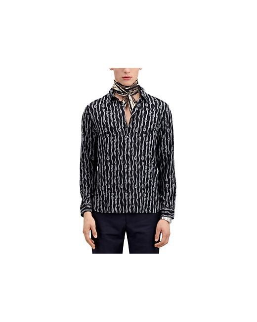 The Kooples Printed Long Sleeve Button Front Shirt